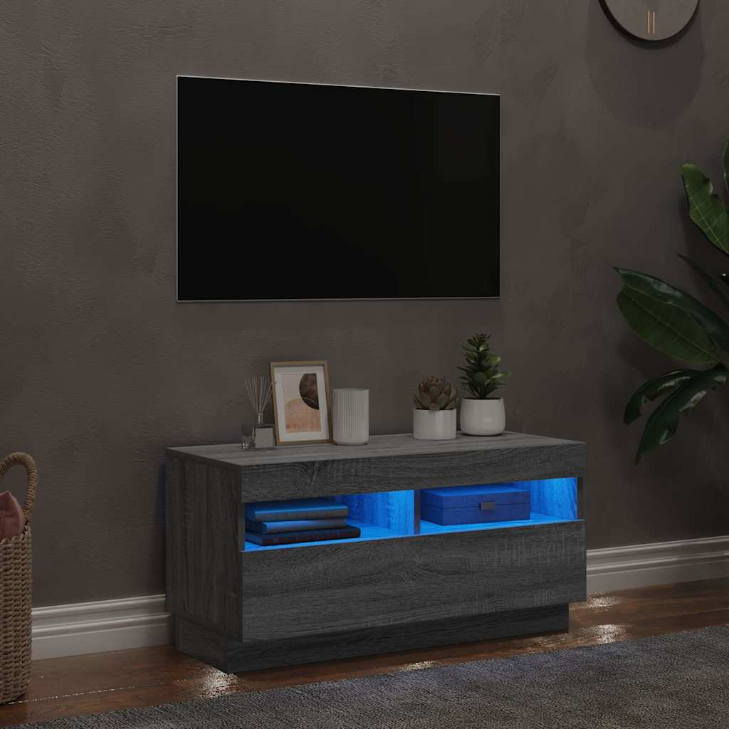 TV ormarić s LED svjetlima boja hrasta sonome 80 x 35 x 40 cm