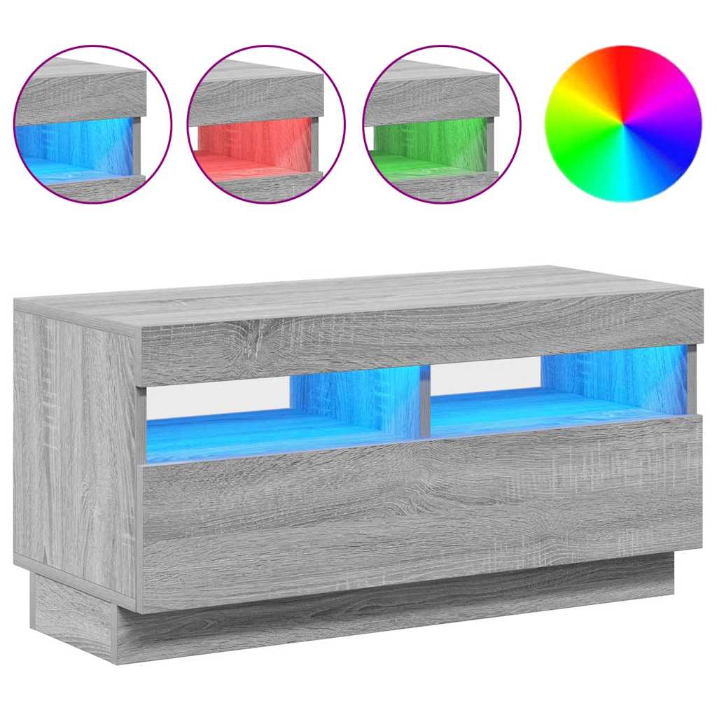 TV ormarić s LED svjetlima boja hrasta sonome 80 x 35 x 40 cm