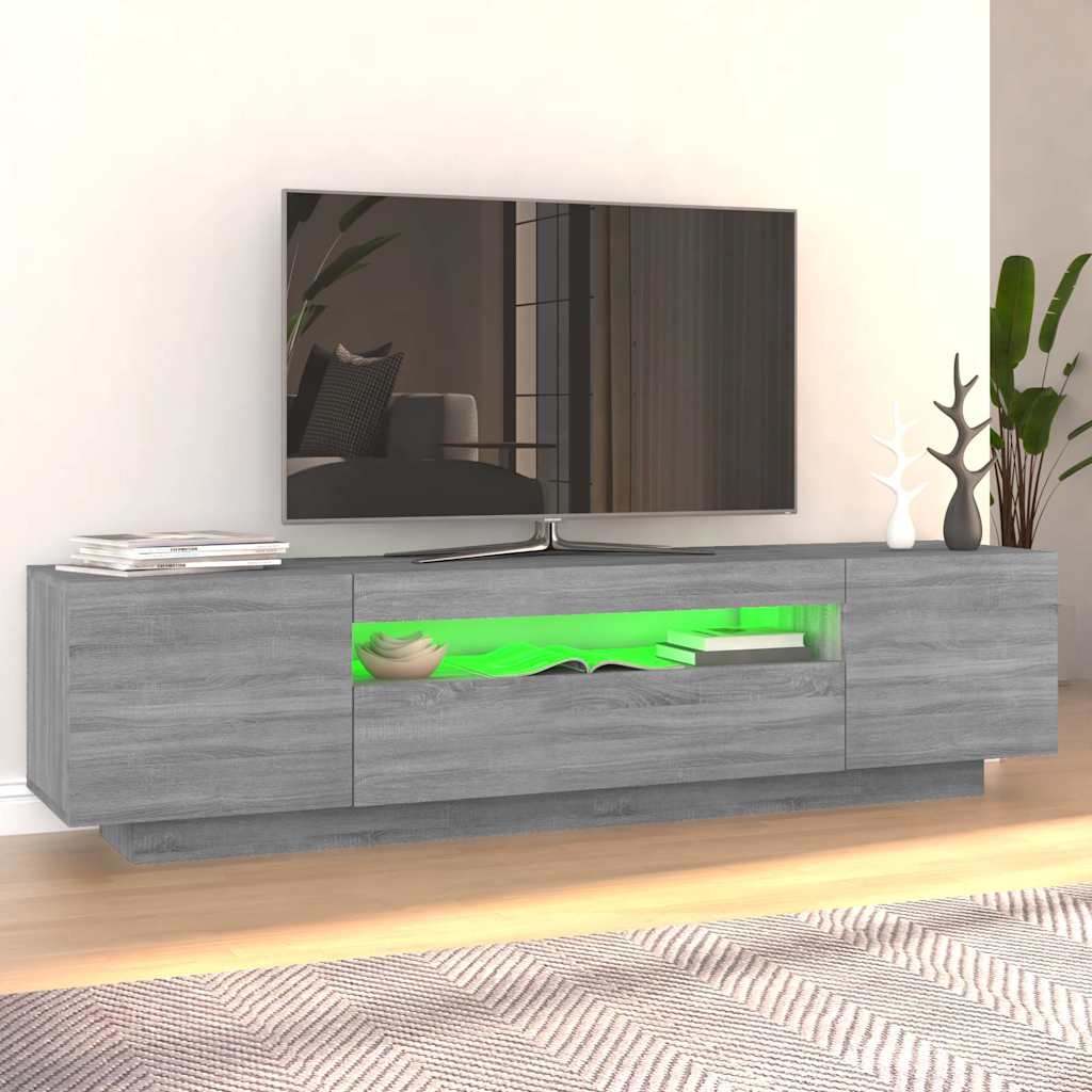 TV ormarić s LED svjetlima boja hrasta sonome 160 x 35 x 40 cm