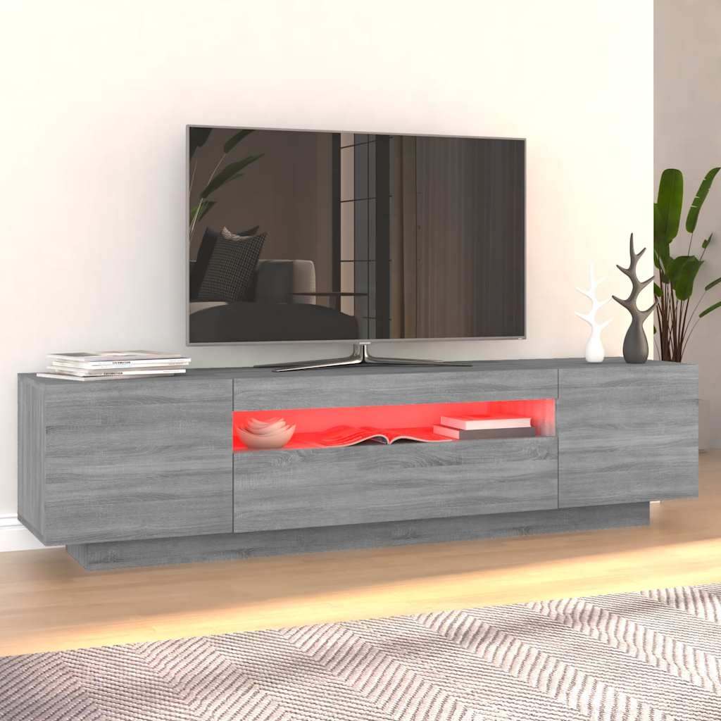 TV ormarić s LED svjetlima boja hrasta sonome 160 x 35 x 40 cm