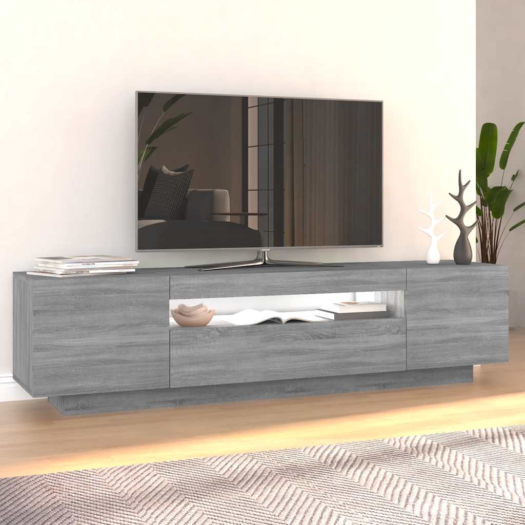 TV ormarić s LED svjetlima boja hrasta sonome 160 x 35 x 40 cm