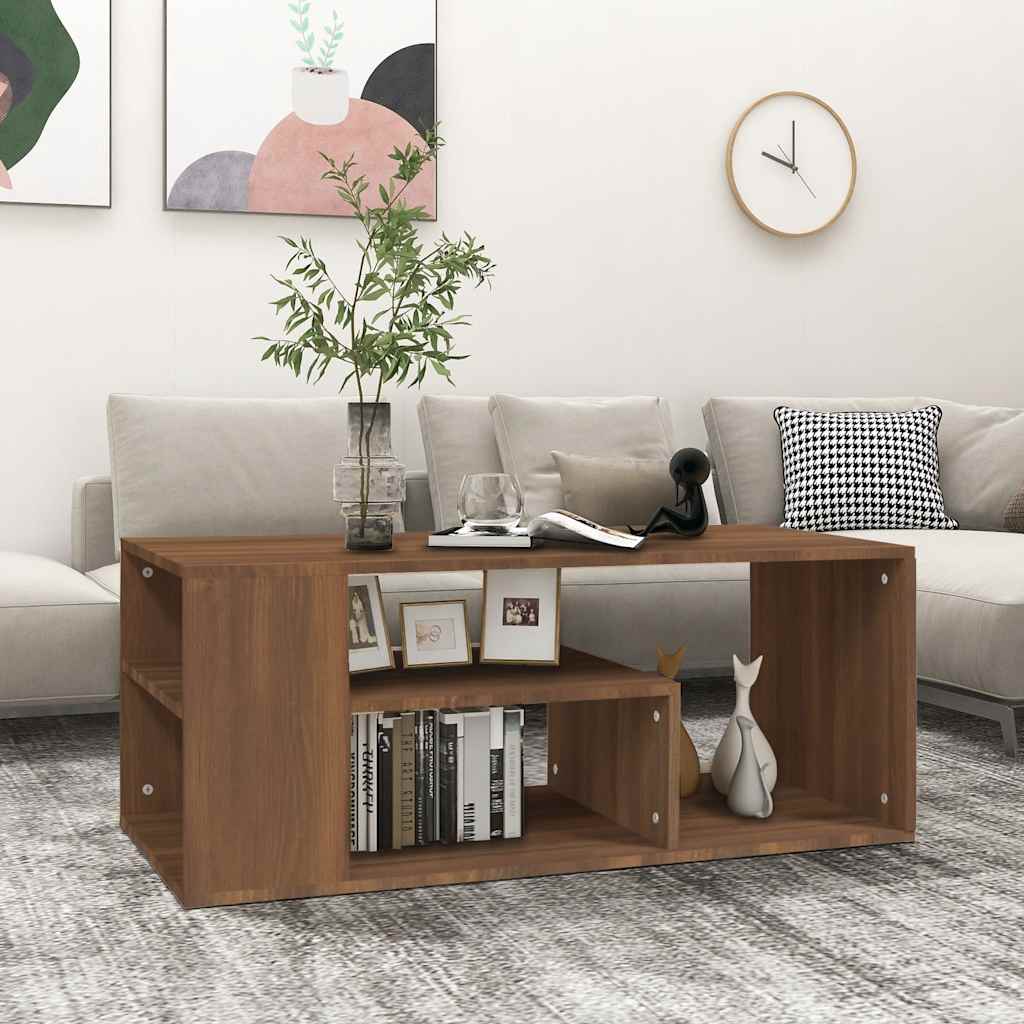 Stolić za kavu boja smeđeg hrasta 100x50x40cm konstruirano drvo