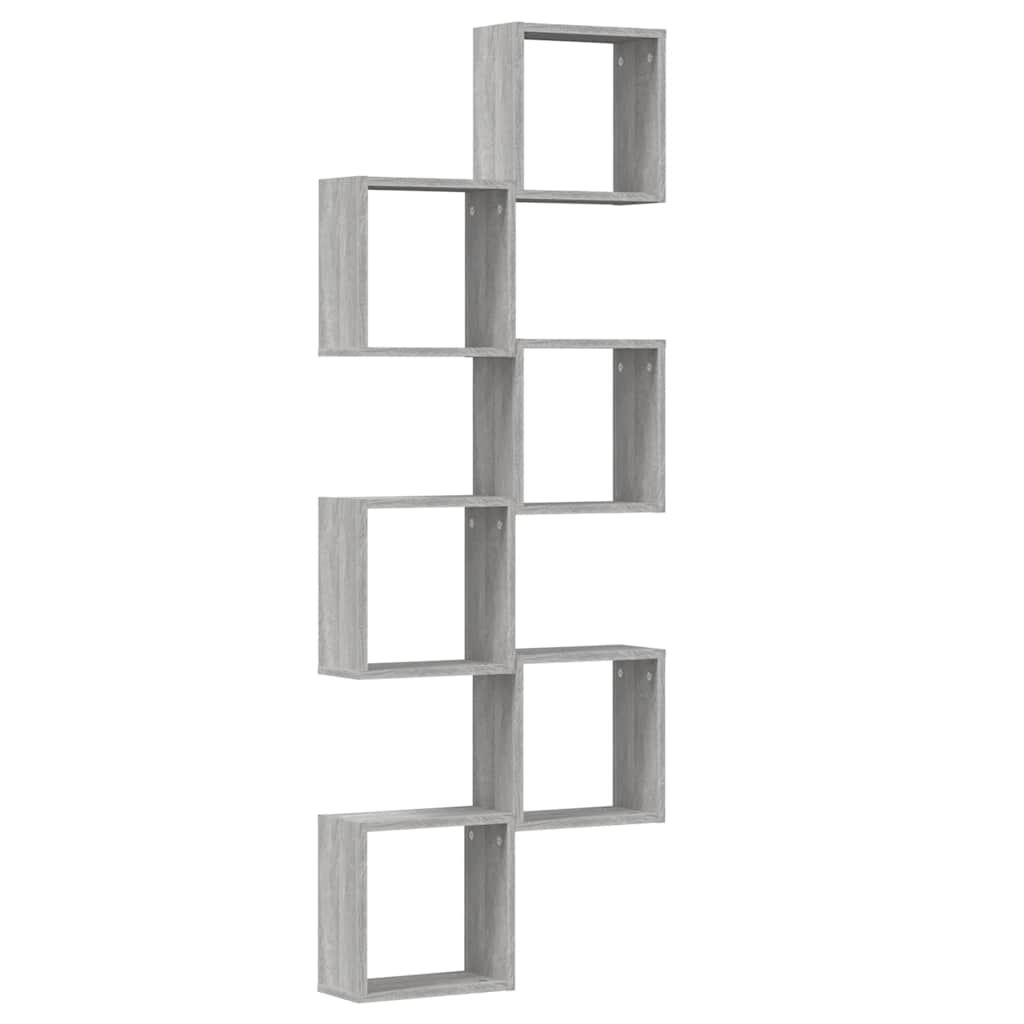 Zidne kockaste police 6 kom Siva Sonoma 30x15x30 cm