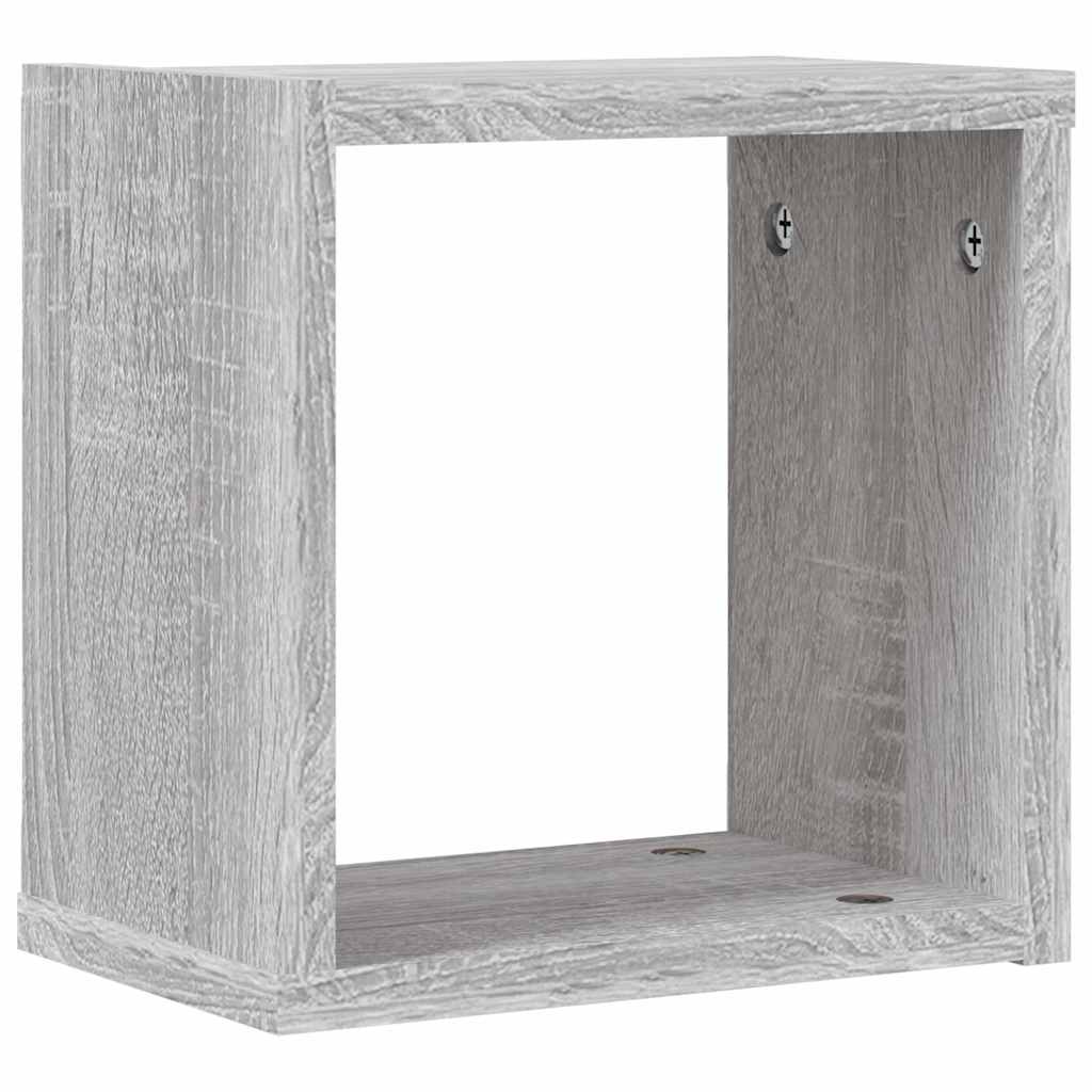Police na zidu s policom 2 pcs Siva Sonoma 26 x 15 x 26 cm