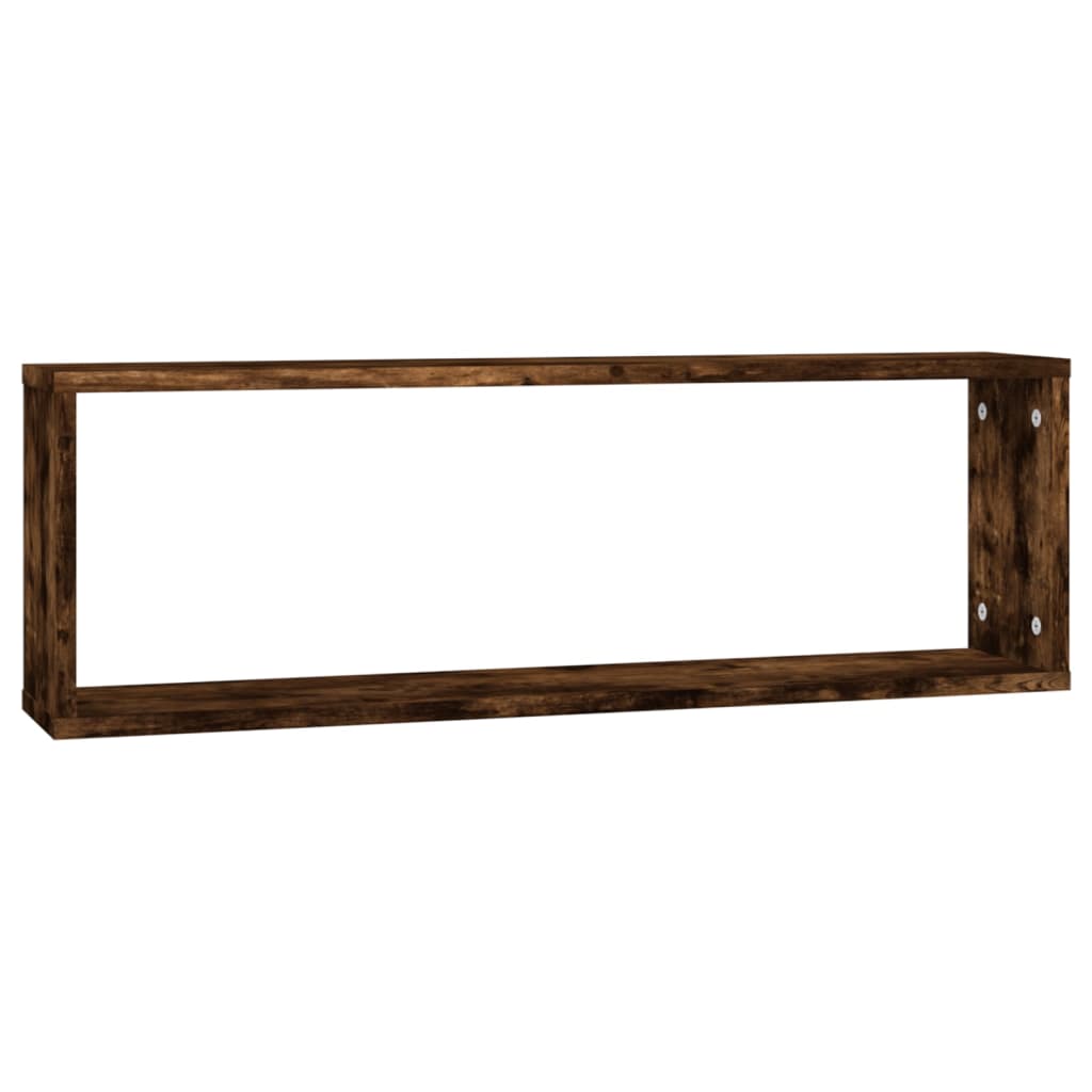 Kockaste zidne police 4 kom boja hrasta 80x15x26,5 cm drvene
