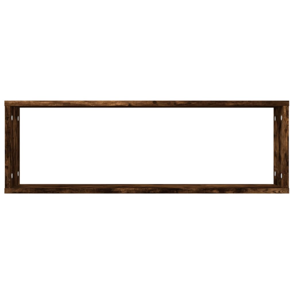 Kockaste zidne police 4 kom boja hrasta 80x15x26,5 cm drvene