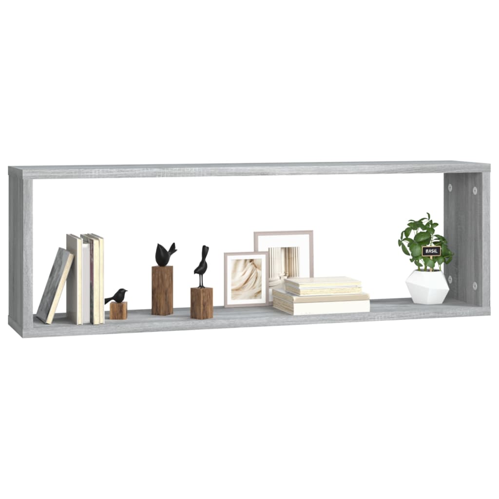 Kockaste zidne police 4 kom boja hrasta 80x15x26,5 cm drvene