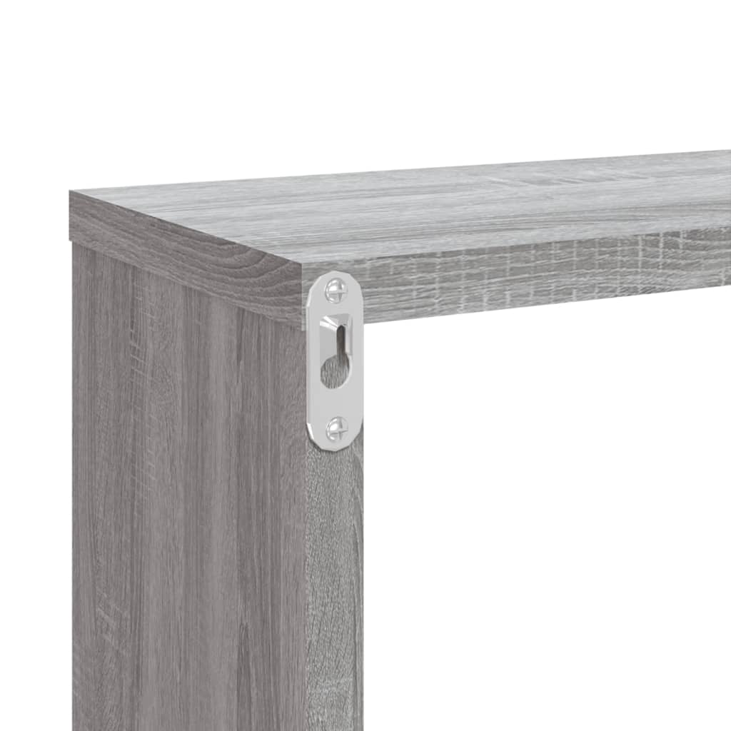 Kockaste zidne police 4 kom boja hrasta 80x15x26,5 cm drvene