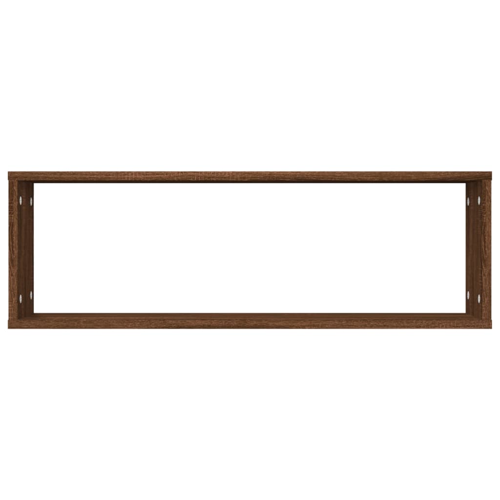 Kockaste zidne police 2 kom boja hrasta 80x15x26,5 cm drvene