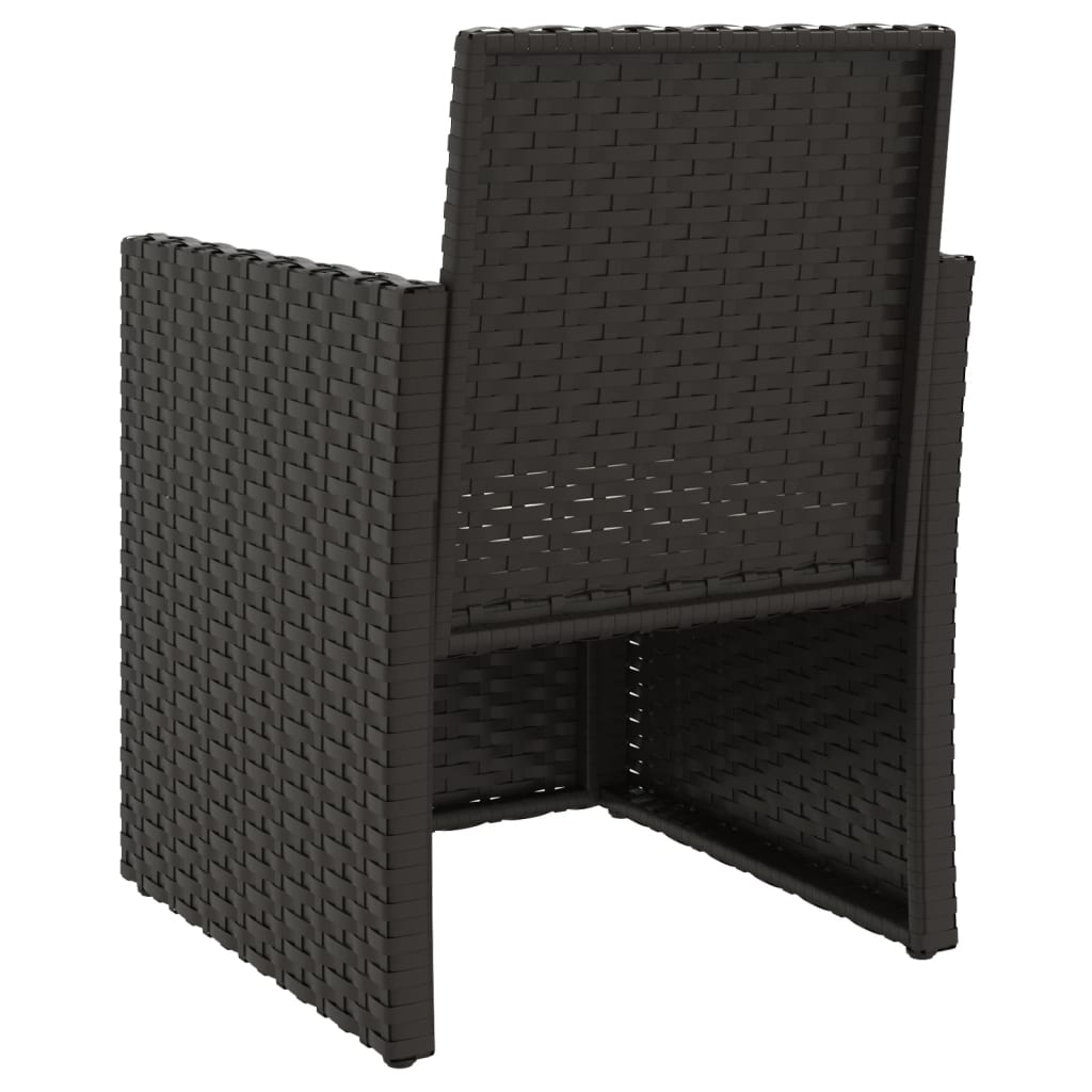 3-dijelni set vanjskih sofa od poliratana s jastucima crni
