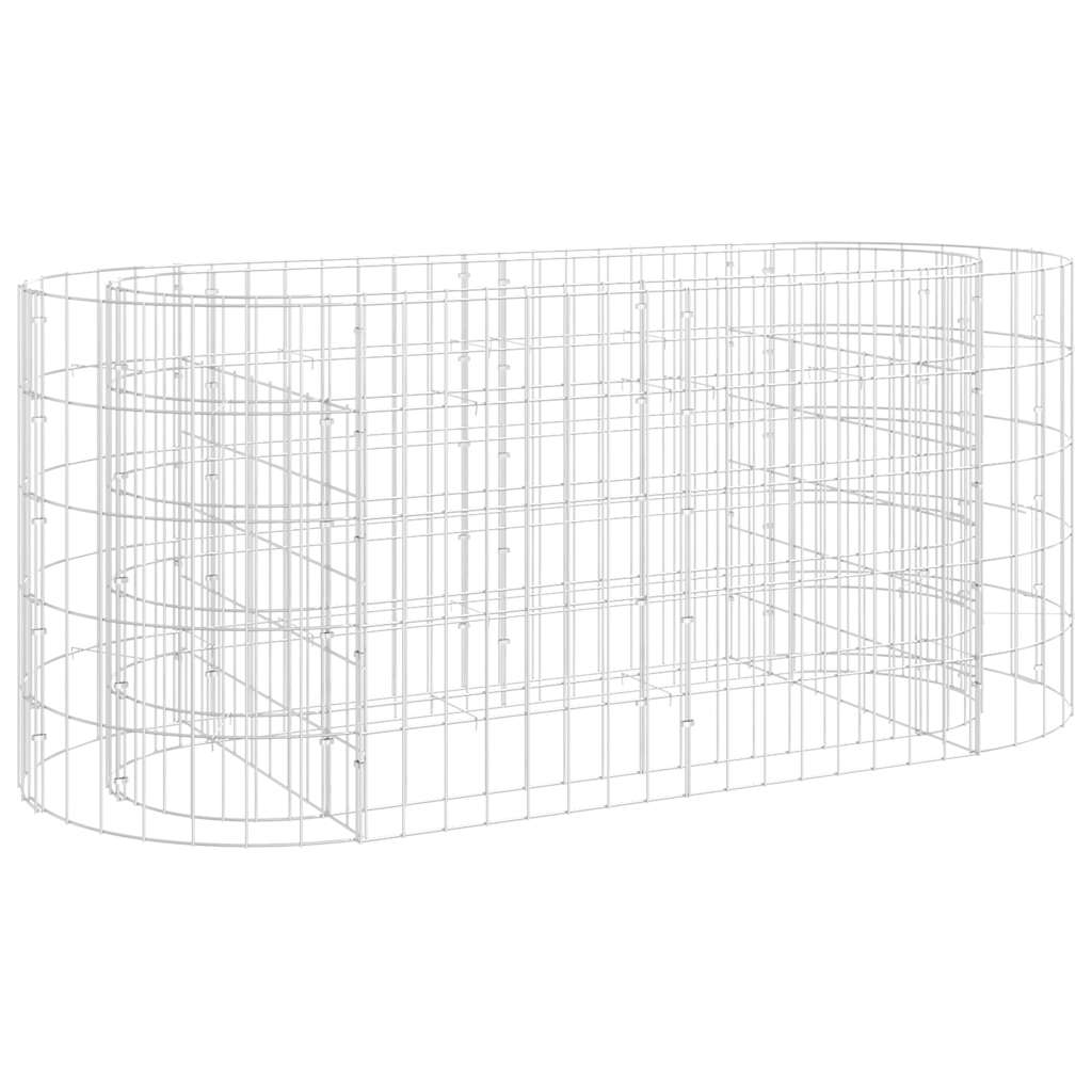 Gabionska povišena gredica od pocinčanog željeza 120x50x50 cm
