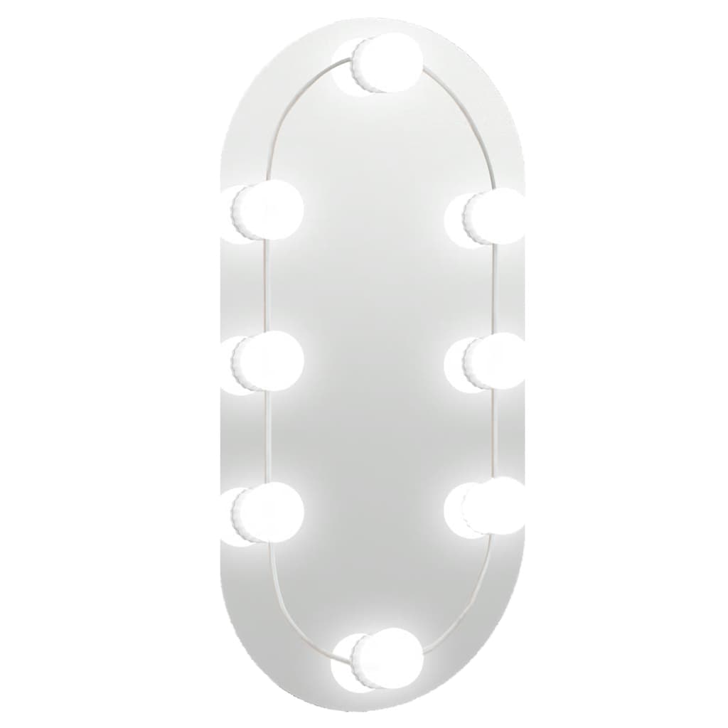Ogledalo s LED svjetlima 40 x 20 cm stakleno ovalno