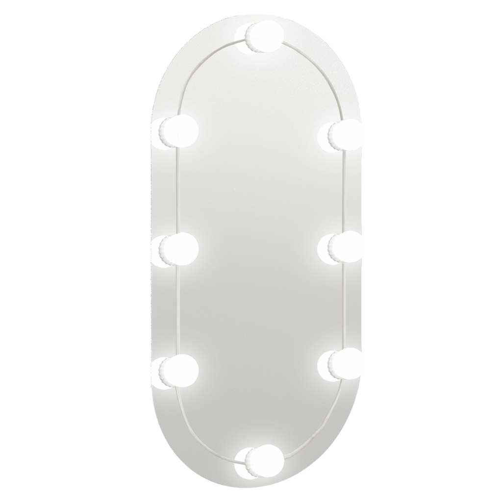 Ogledalo s LED svjetlima 80 x 40 cm stakleno ovalno