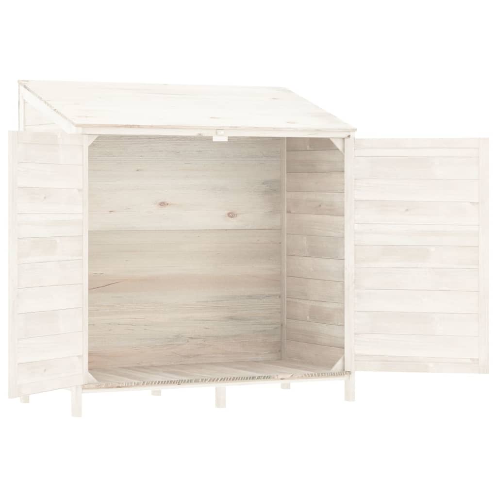 Vrtno spremište bijelo 102 x 52 x 112 cm od masivne jelovine
