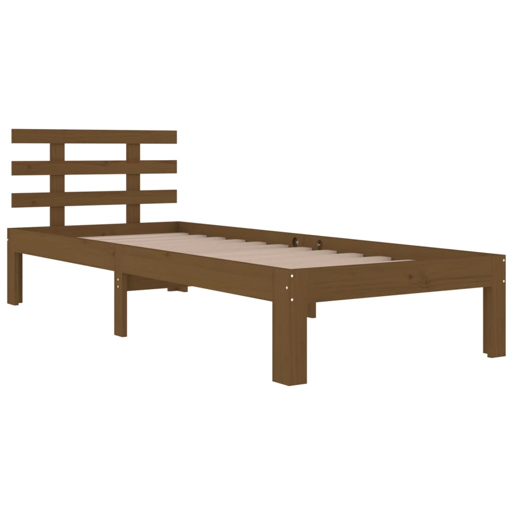 Okvir za krevet od masivnog drva smeđa boja meda 100 x 200 cm