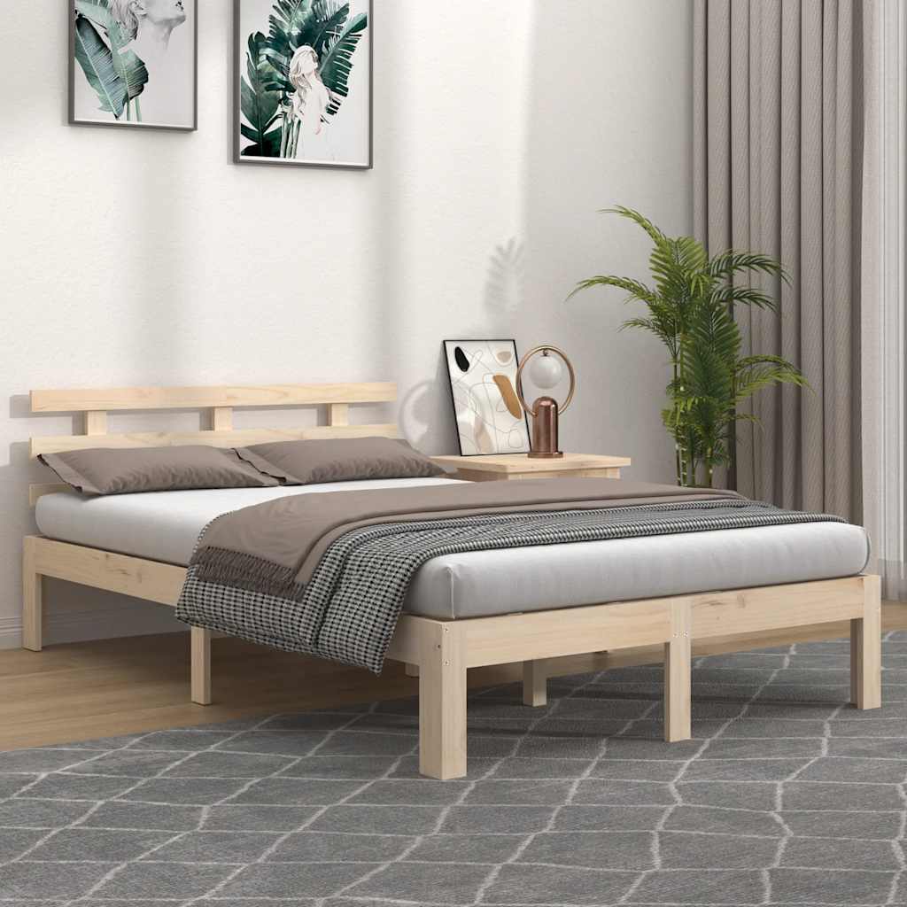 Okvir za krevet od masivnog drva 150 x 200 cm veliki bračni