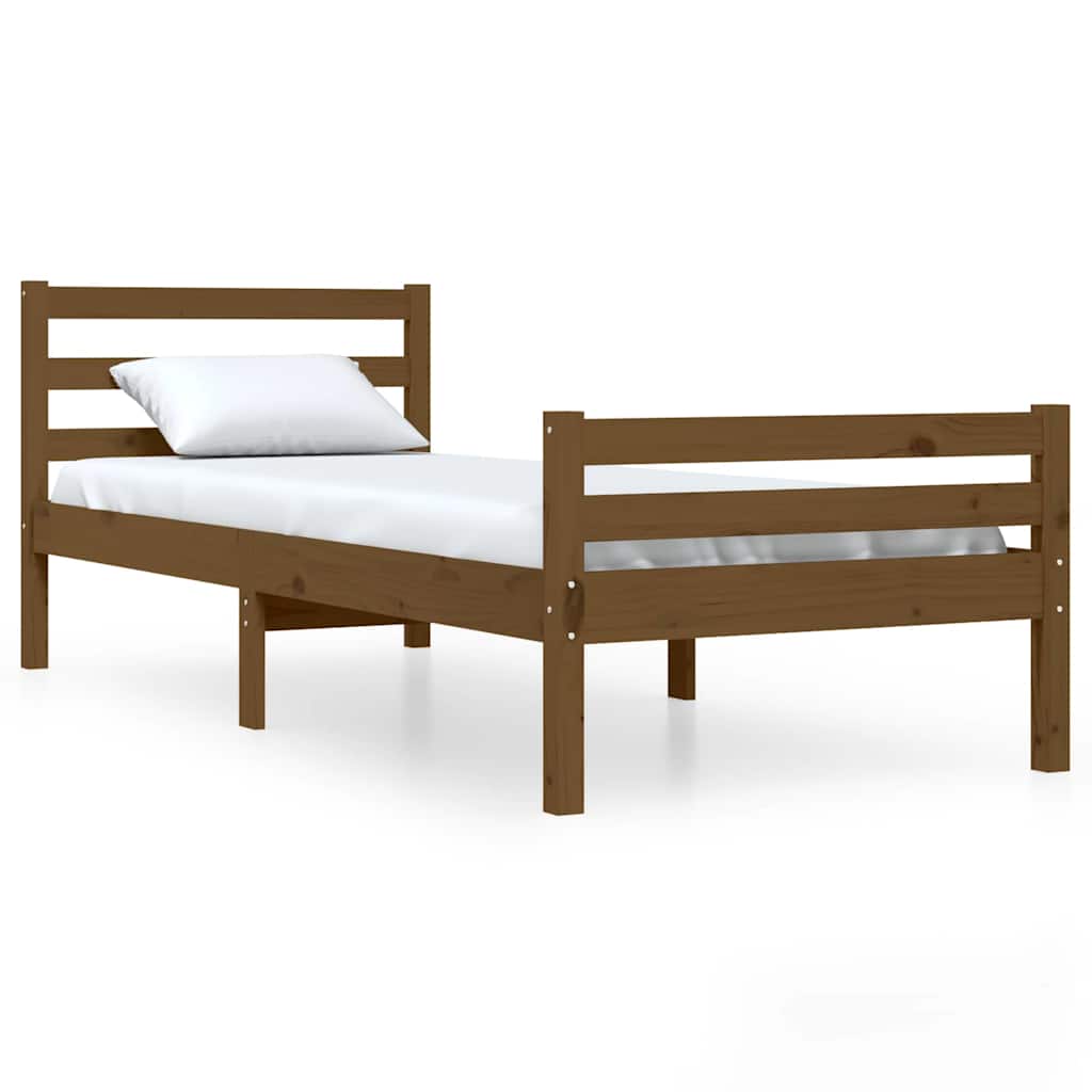 Okvir za krevet od masivnog drva boja meda 75x190 cm mali