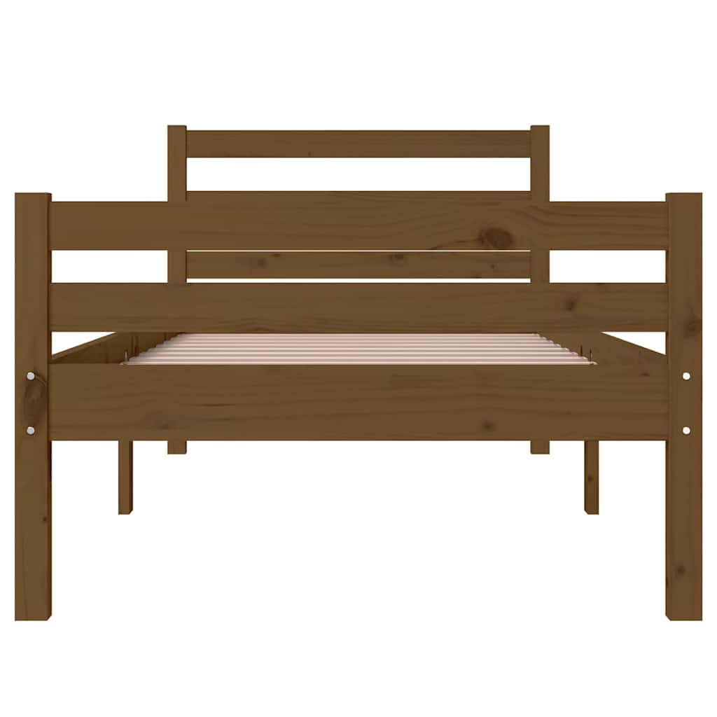 Okvir za krevet od masivnog drva boja meda 75x190 cm mali