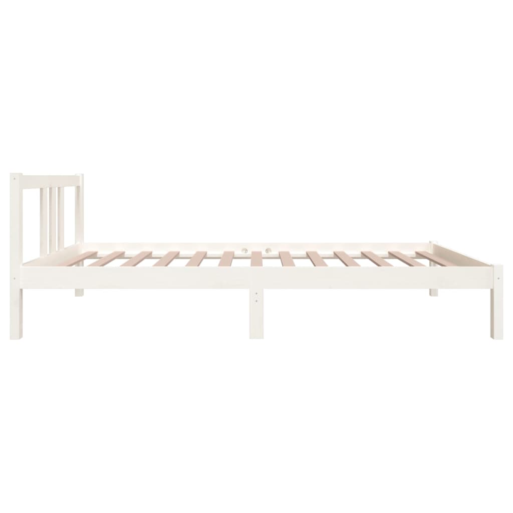 Okvir za krevet od masivnog drva bijeli 90 x 200 cm