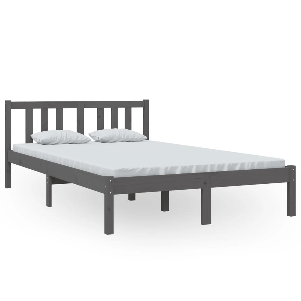 Okvir za krevet od masivnog drva sivi 120 x 200 cm