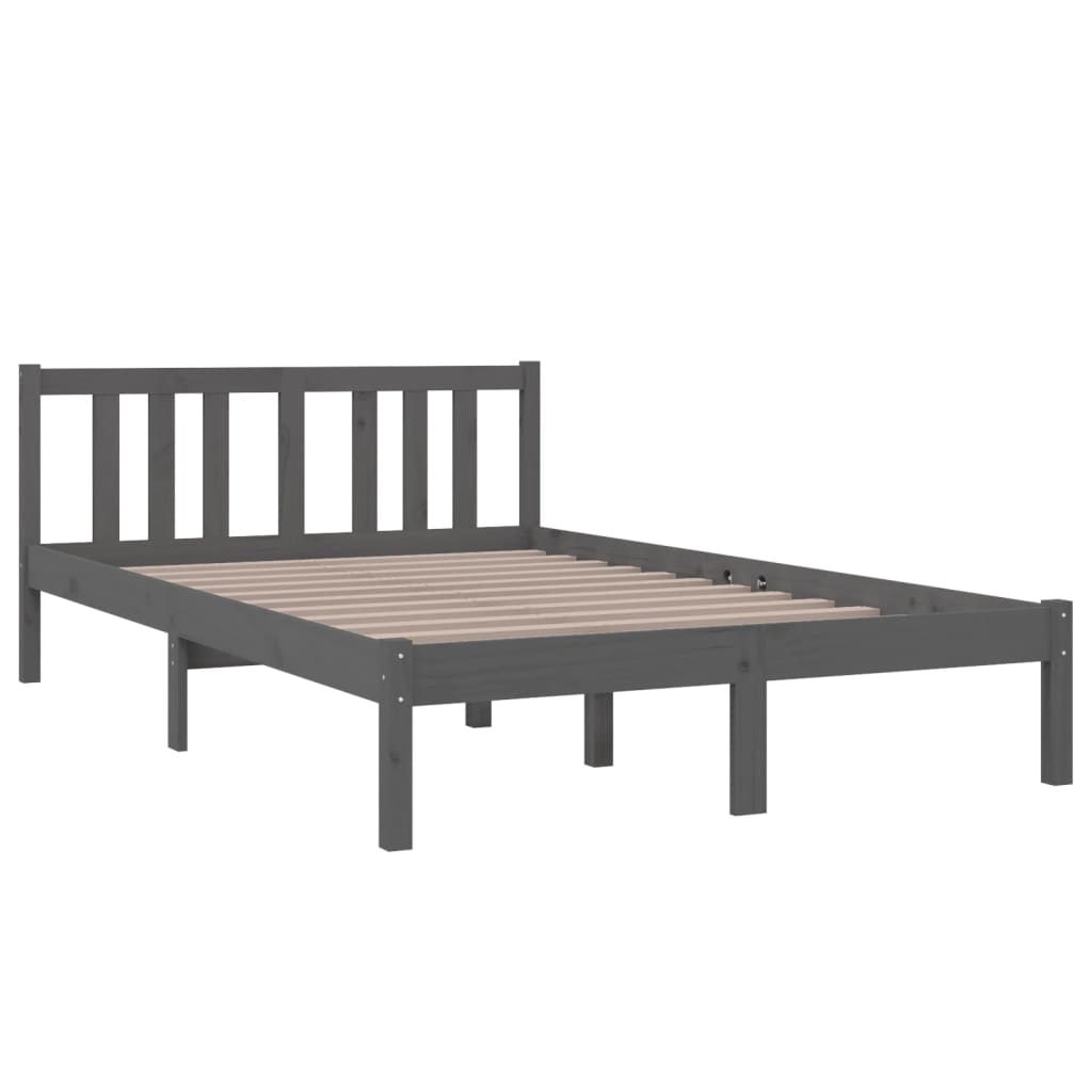 Okvir za krevet od masivnog drva sivi 120 x 200 cm