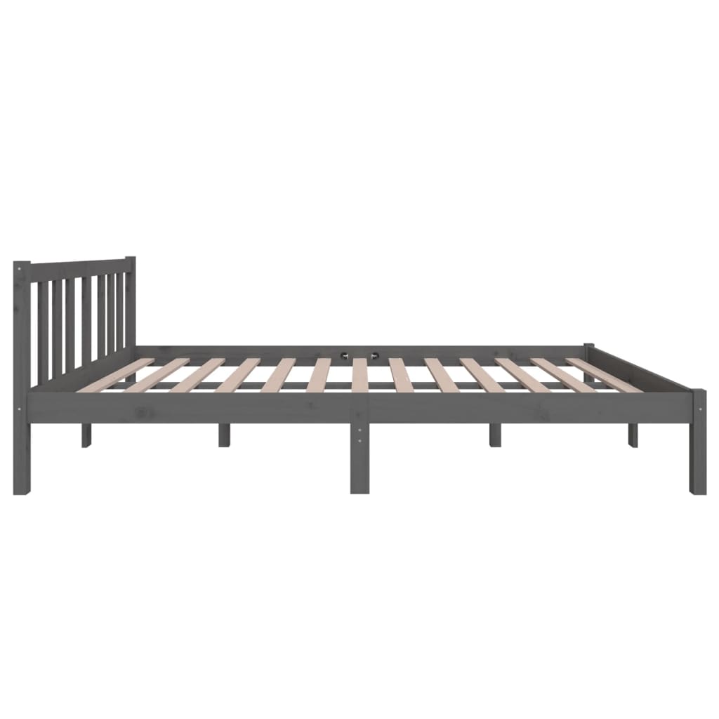 Okvir za krevet od masivnog drva sivi 120 x 200 cm