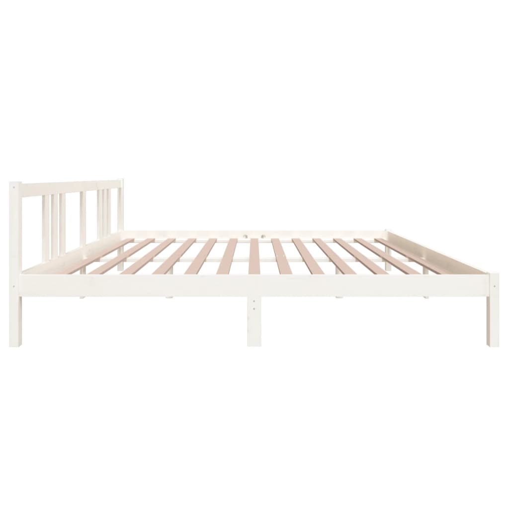 Okvir za krevet od masivnog drva bijeli 200 x 200 cm