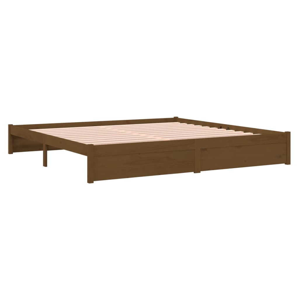 Okvir za krevet od masivnog drva smeđa boja meda 200 x 200 cm