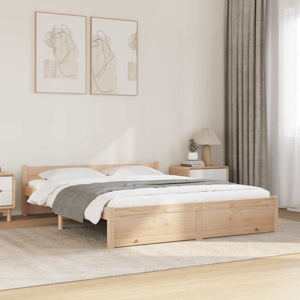 Okvir za krevet od masivnog drva 140 x 190 cm