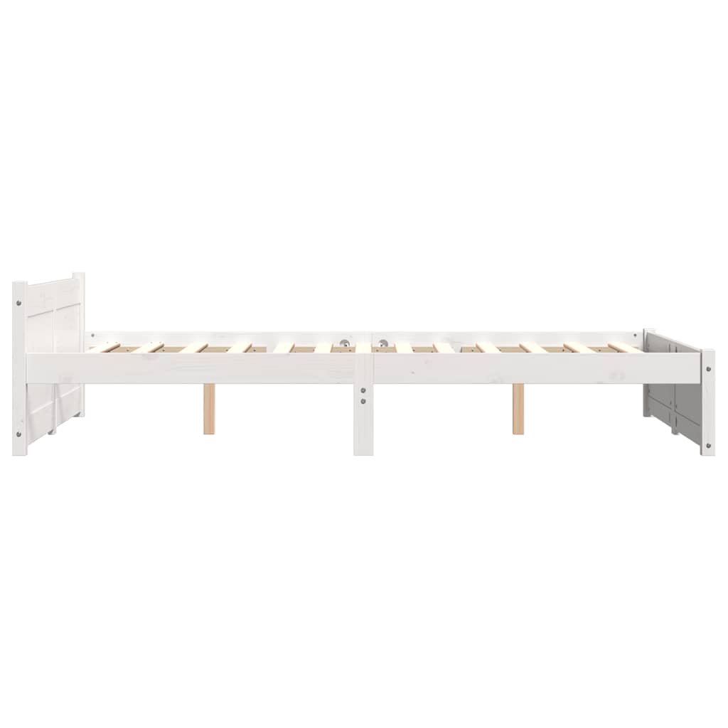 Okvir za krevet od masivnog drva bijeli 120 x 200 cm