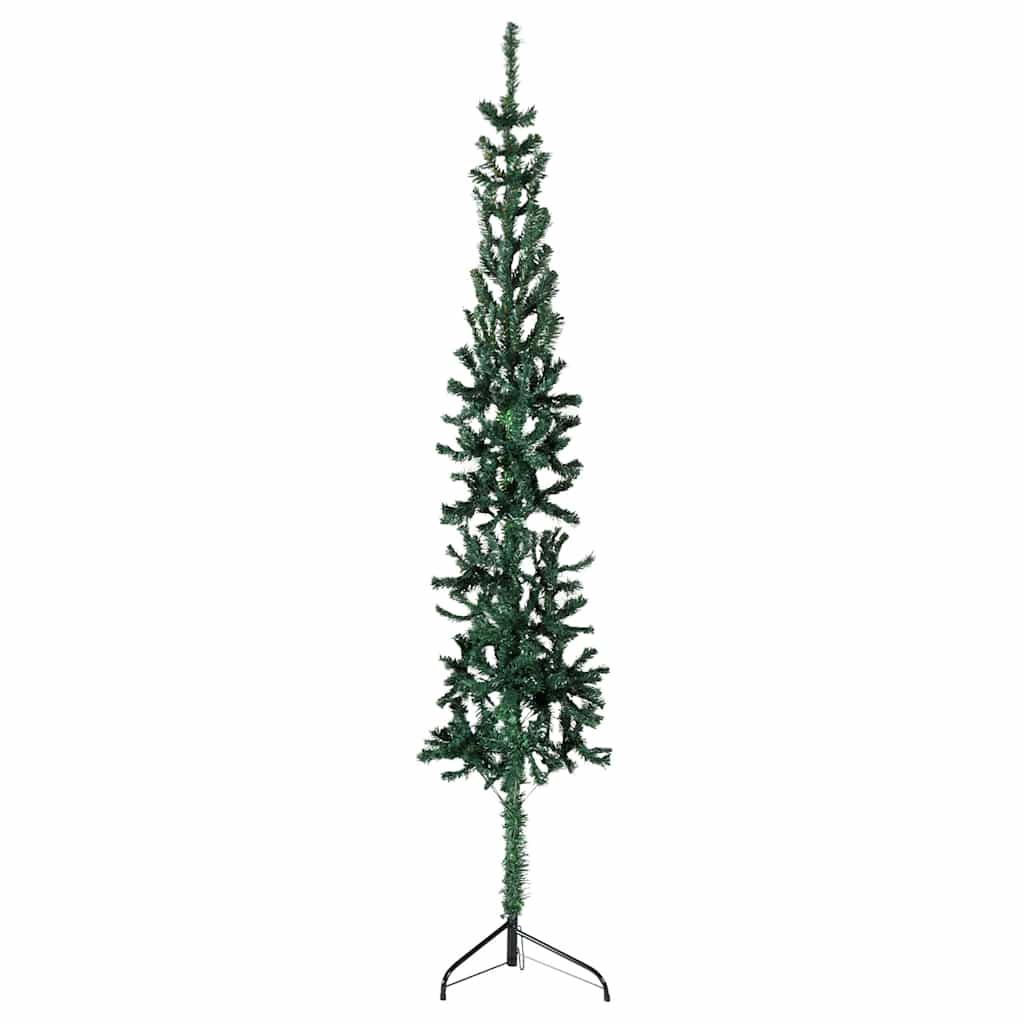 Tanka umjetna polovica božićnog drvca sa stalkom zelena 120 cm