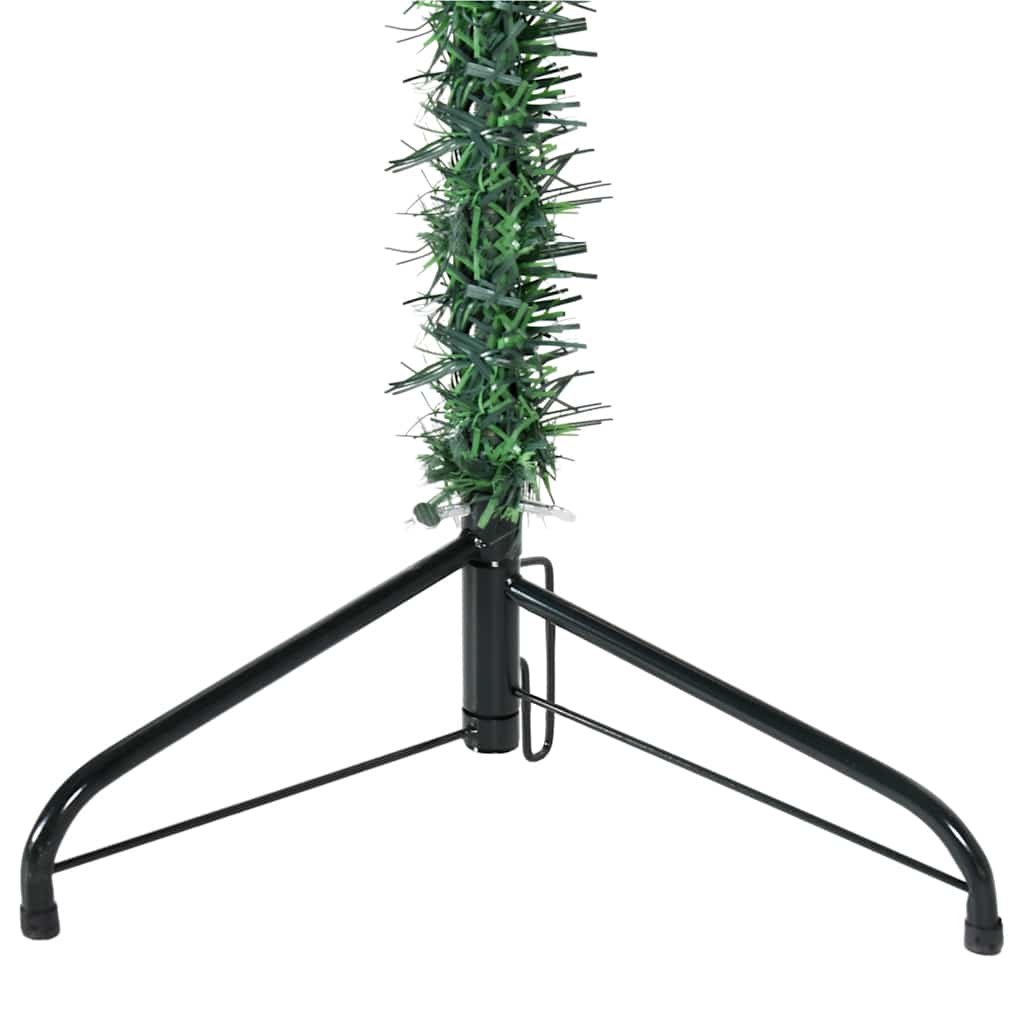 Tanka umjetna polovica božićnog drvca sa stalkom zelena 120 cm