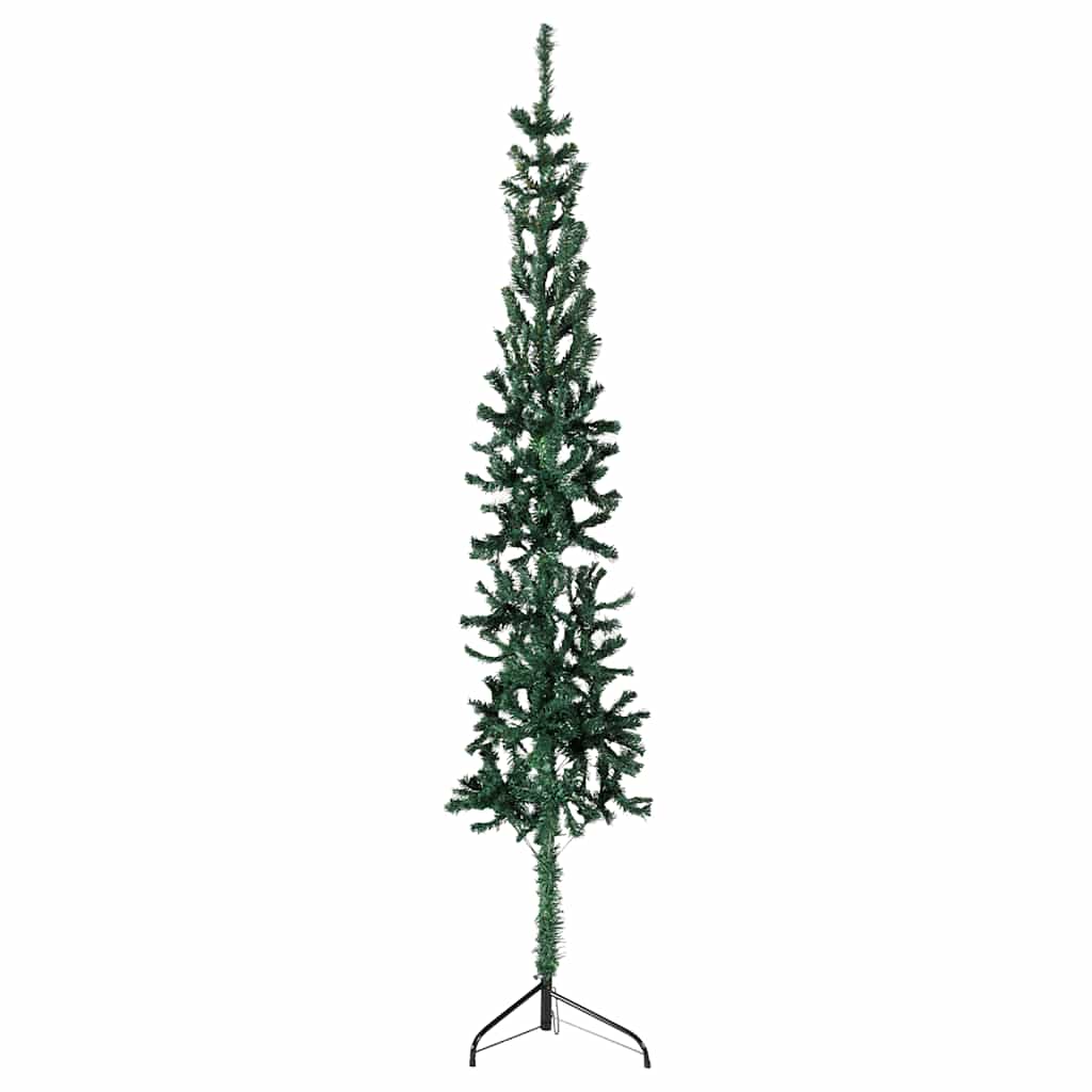 Tanka umjetna polovica božićnog drvca sa stalkom zelena 150 cm