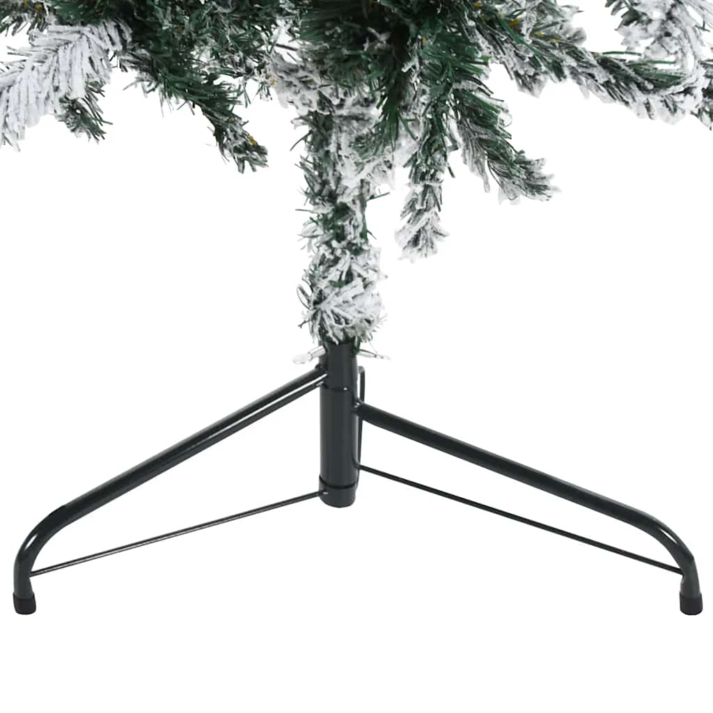 Tanka umjetna polovica božićnog drvca sa snijegom 210 cm