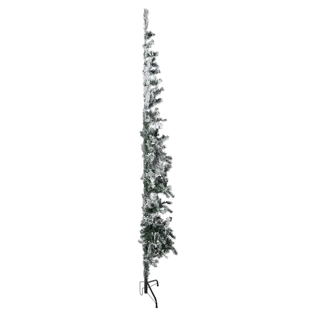 Tanka umjetna polovica božićnog drvca sa snijegom 240 cm
