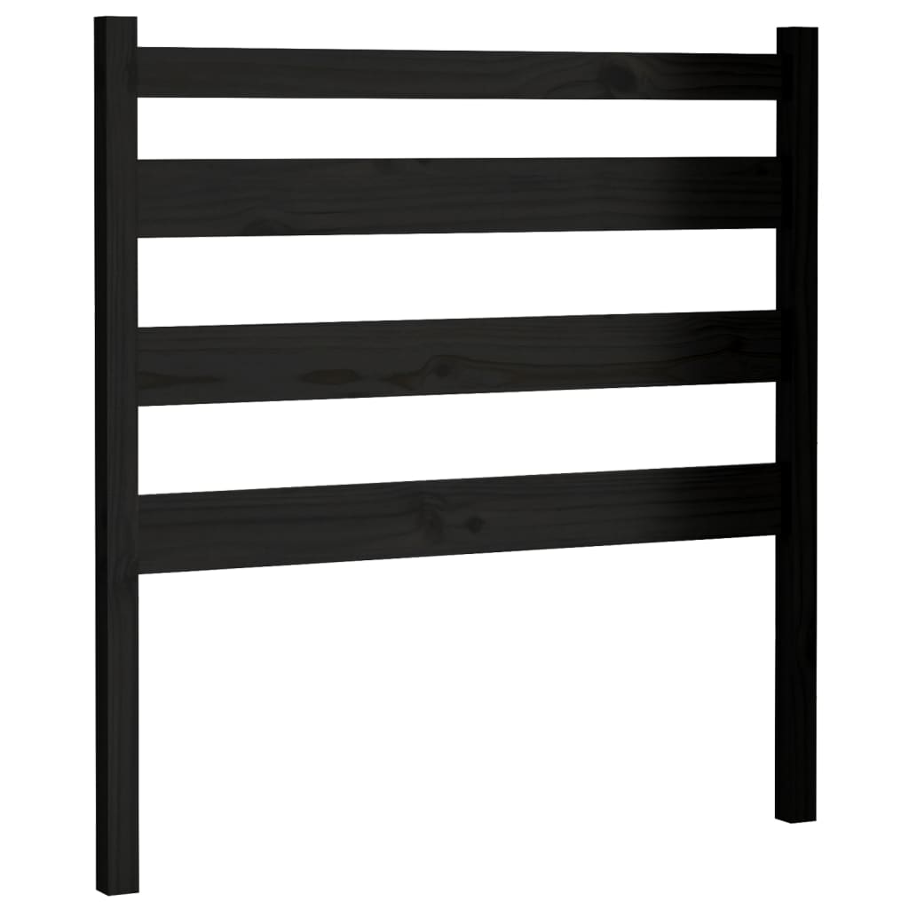 Uzglavlje za krevet crno 106 x 4 x 100 cm od masivne borovine