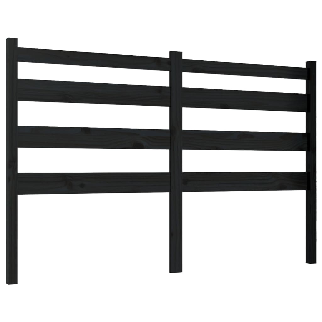 Uzglavlje za krevet crno 206 x 4 x 100 cm od masivne borovine