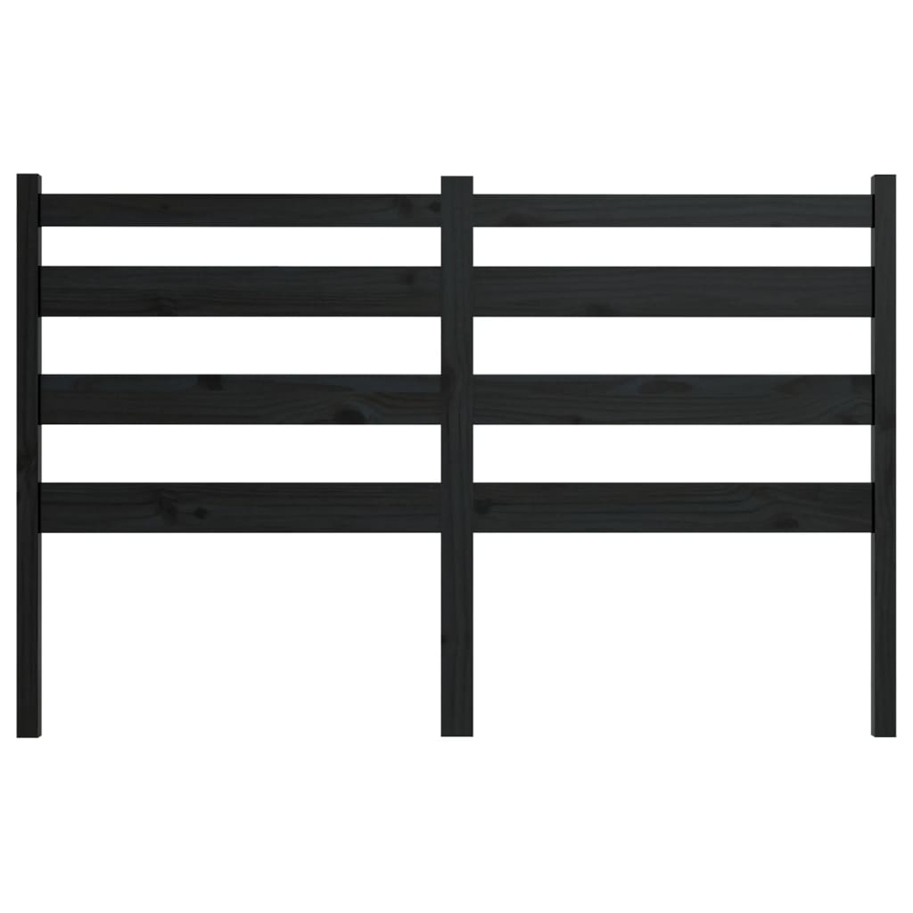 Uzglavlje za krevet crno 206 x 4 x 100 cm od masivne borovine