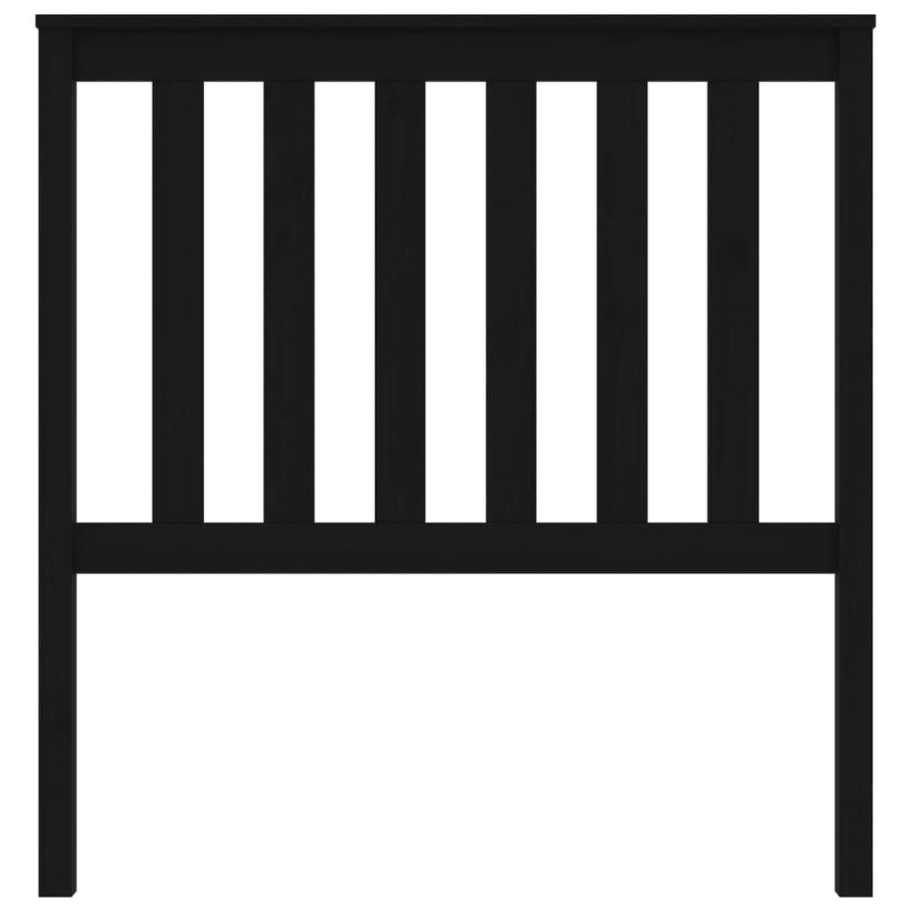 Uzglavlje za krevet crno 96 x 6 x 101 cm od masivne borovine
