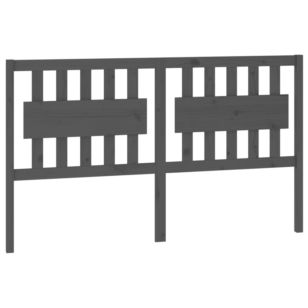 Uzglavlje za krevet sivo 155,5 x 4 x 100 cm od masivne borovine