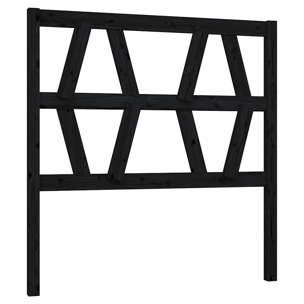 Uzglavlje za krevet crno 96 x 4 x 100 cm od masivne borovine