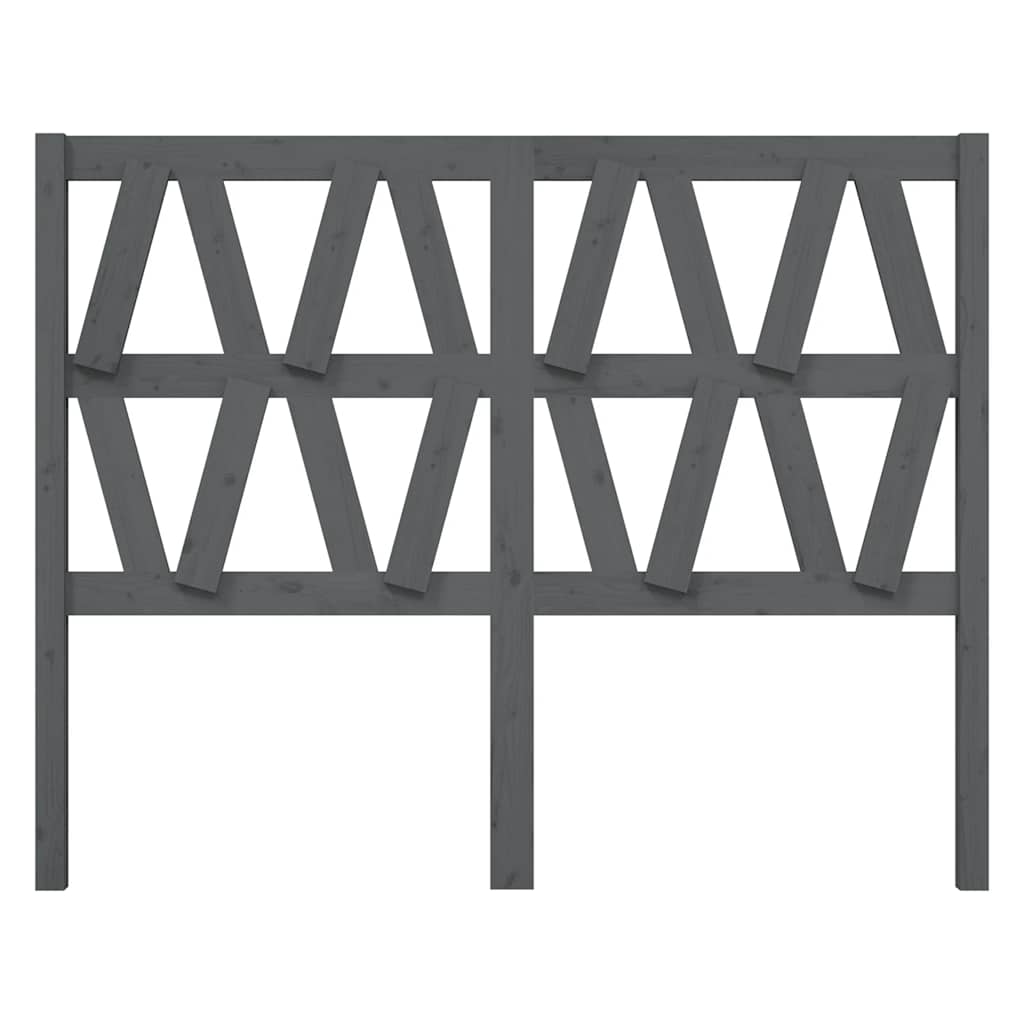 Uzglavlje za krevet sivo 126 x 4 x 100 cm od masivne borovine