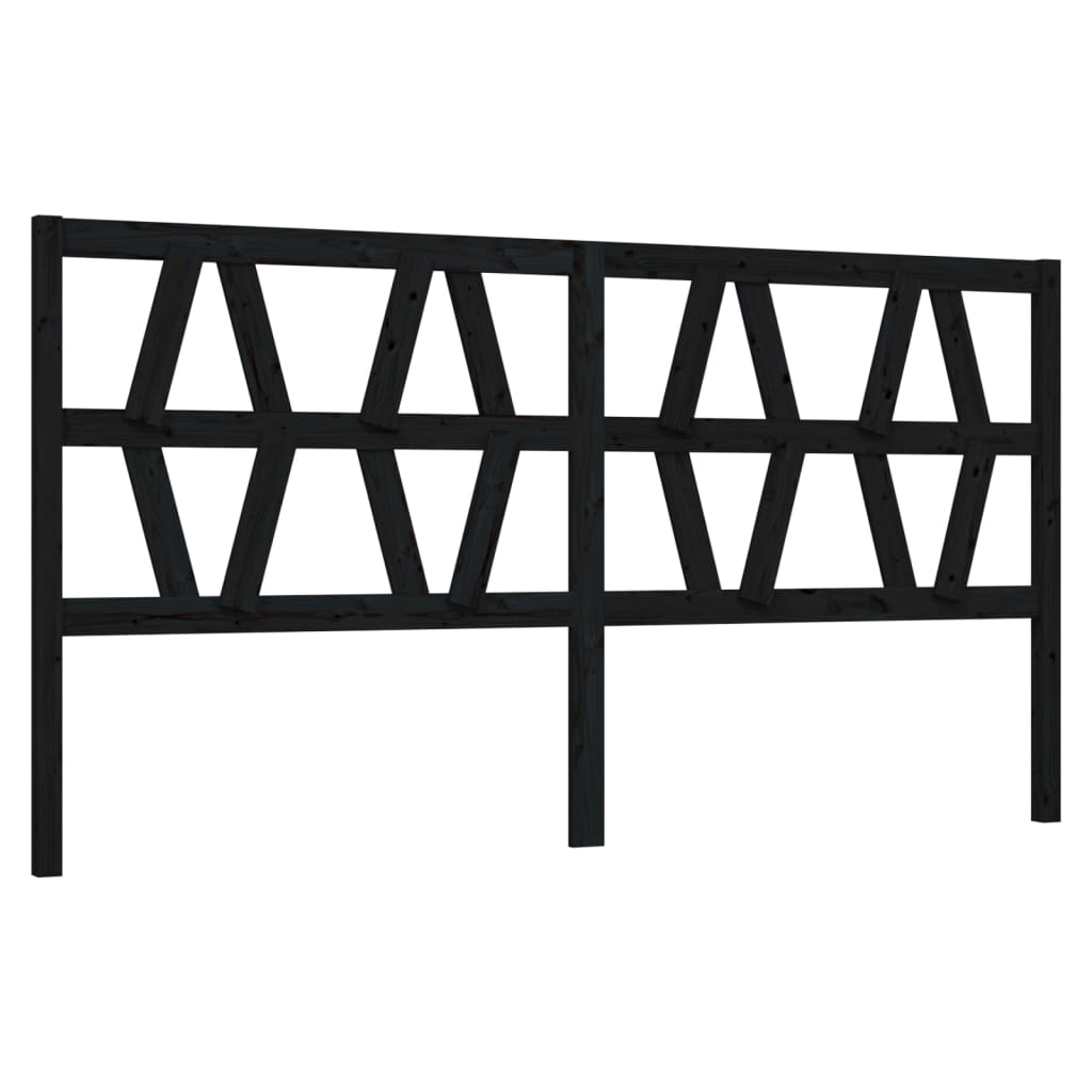 Uzglavlje za krevet crno 206 x 4 x 100 cm od masivne borovine