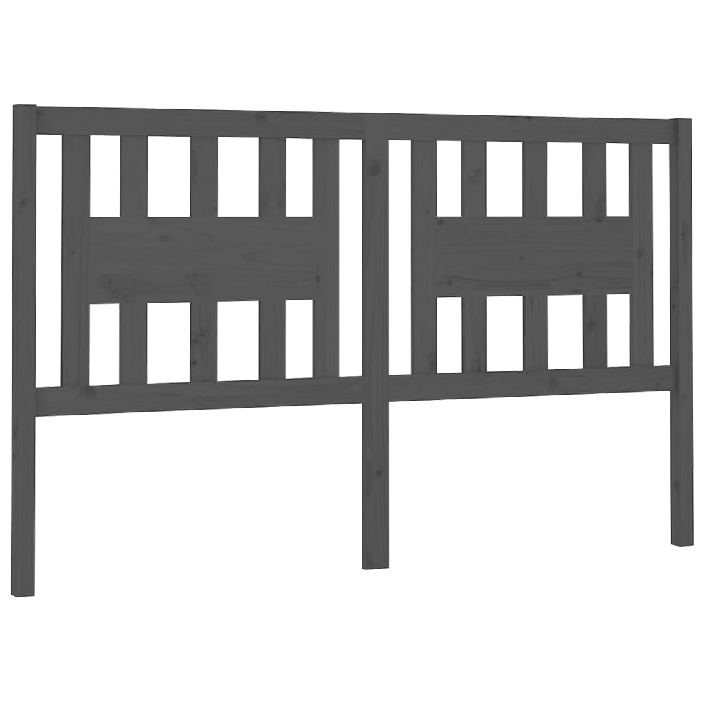 Uzglavlje sivo 126 x 4 x 100 cm od masivne borovine