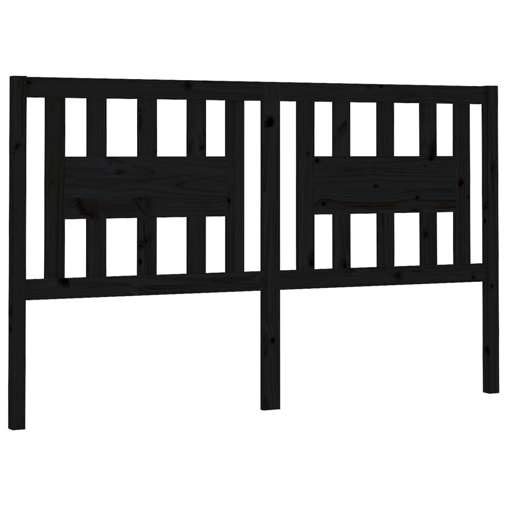Uzglavlje crno 166 x 4 x 100 cm od masivne borovine