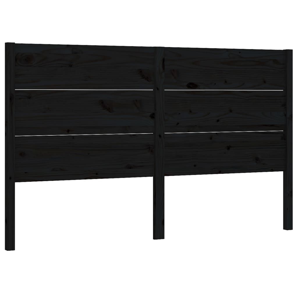 Uzglavlje crno 126 x 4 x 100 cm od masivne borovine