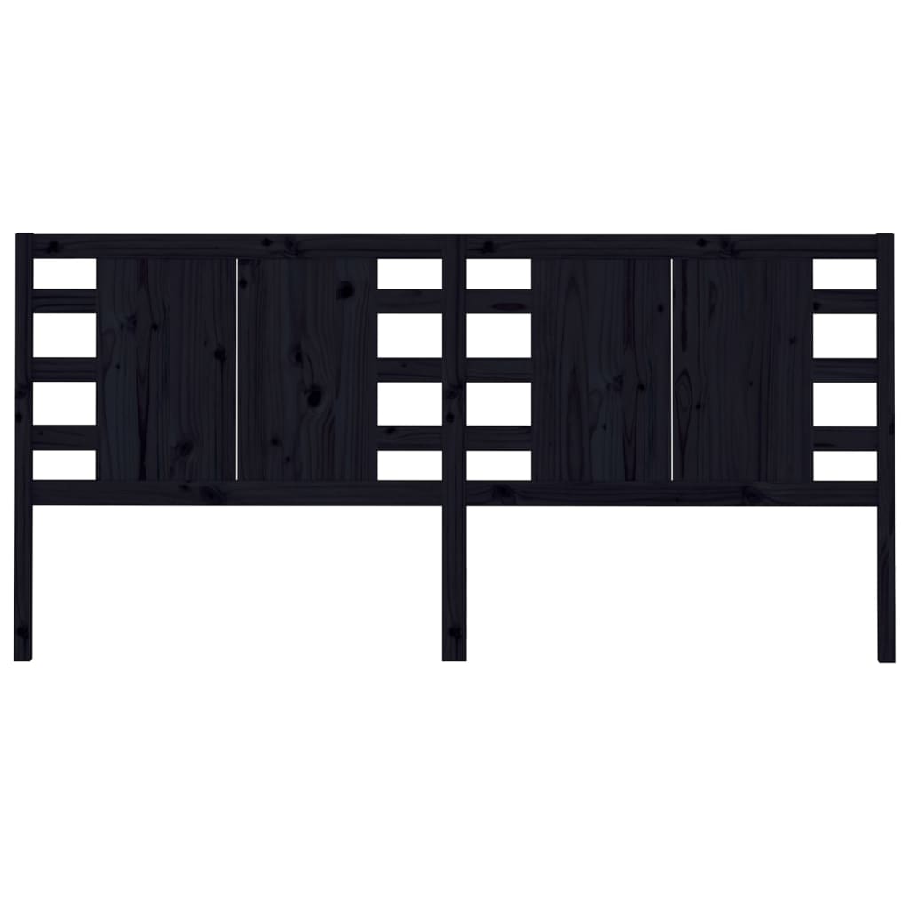 Uzglavlje crno 166 x 4 x 100 cm od masivne borovine