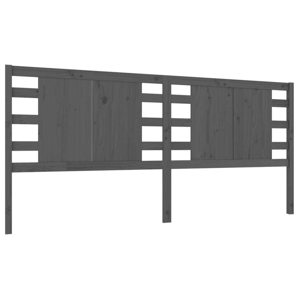 Uzglavlje sivo 206 x 4 x 100 cm od masivne borovine