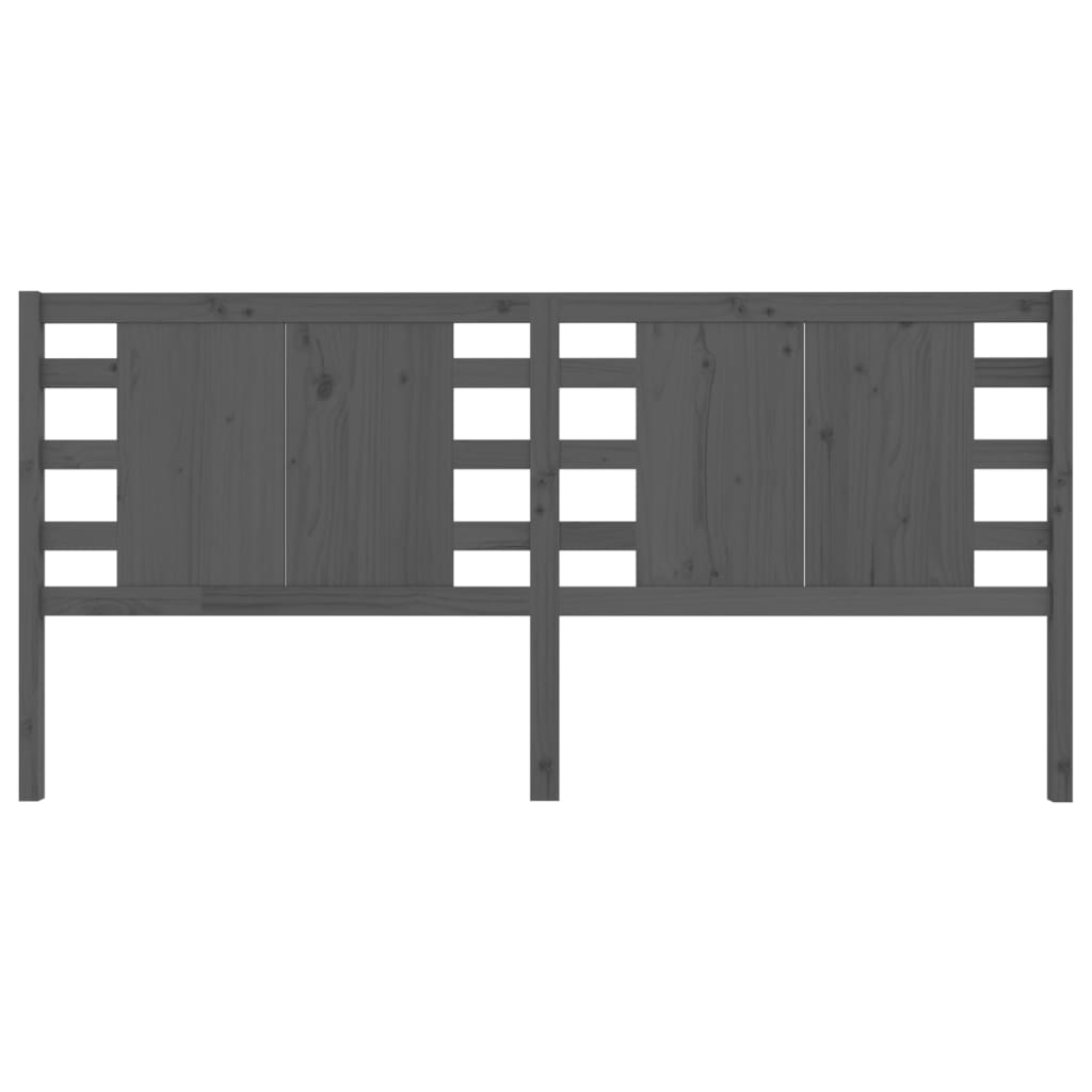 Uzglavlje sivo 206 x 4 x 100 cm od masivne borovine