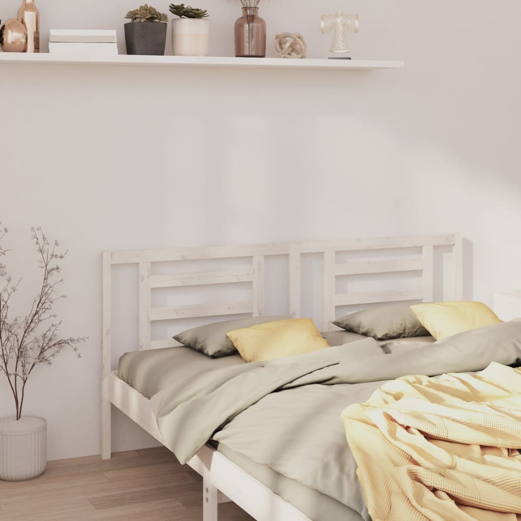 Uzglavlje za krevet bijelo 186 x 4 x 100 cm od masivne borovine
